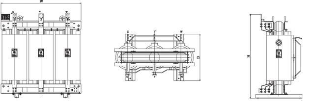 mold transformers external dimension